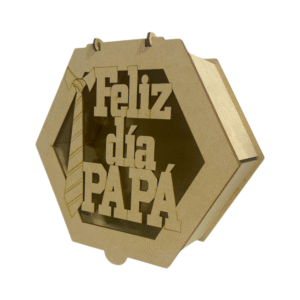 CAJA MDF HEXAGONO TAPA PLEG #3